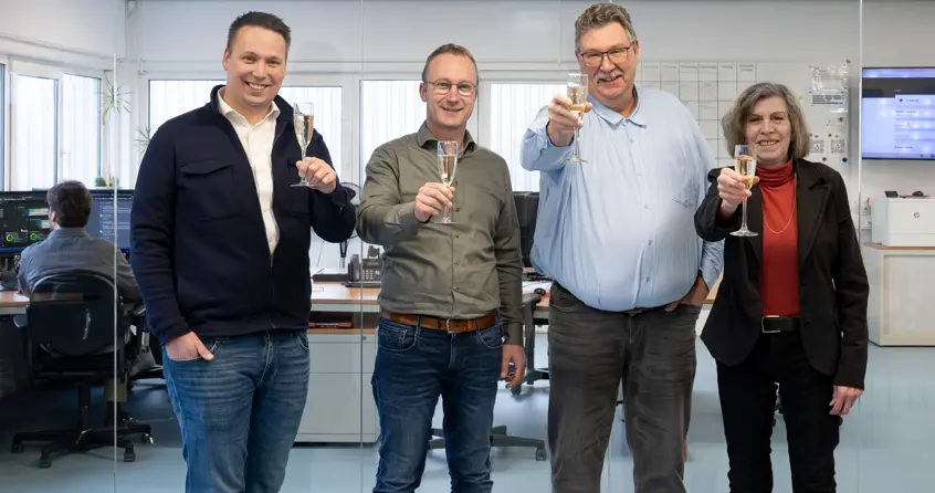 Martijn en Barry met Cees en Netty