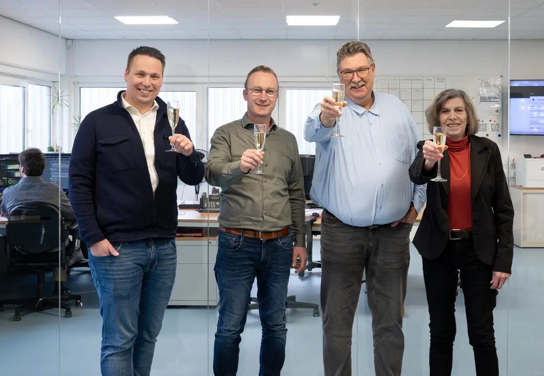 Martijn en Barry met Cees en Netty